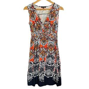 Spense Sleeveless Size S Multicolor Floral Pattern V Neck Sheath Dress